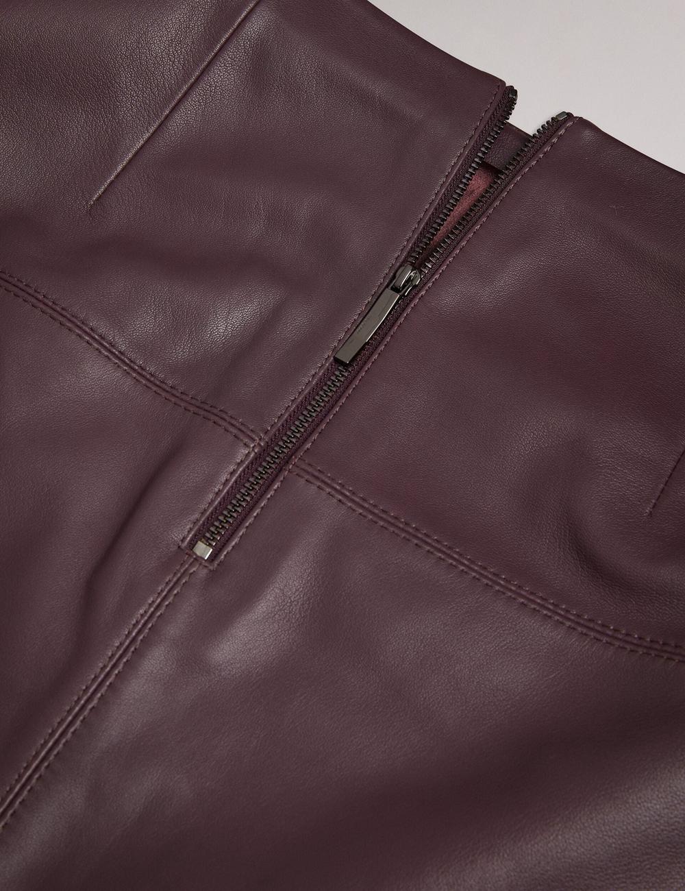 Ted Baker VALIAT - A-Line Leather スカート レディース 赤 | Japan  PMBH-07241