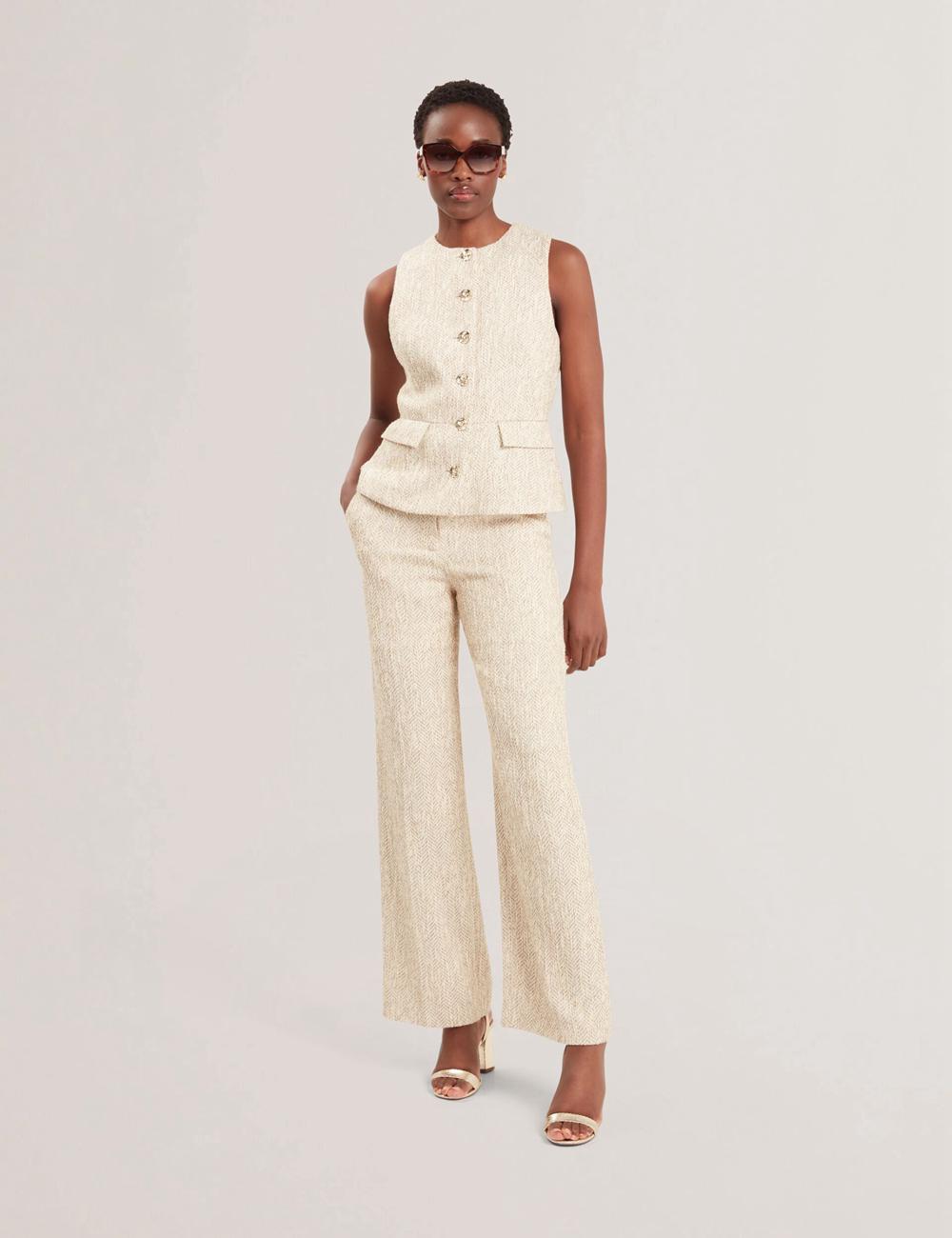 Ted Baker VULPAW - Boucle Herringbone Fitted スーツチョッキ レディース Ivory | Japan  DWEN-17583