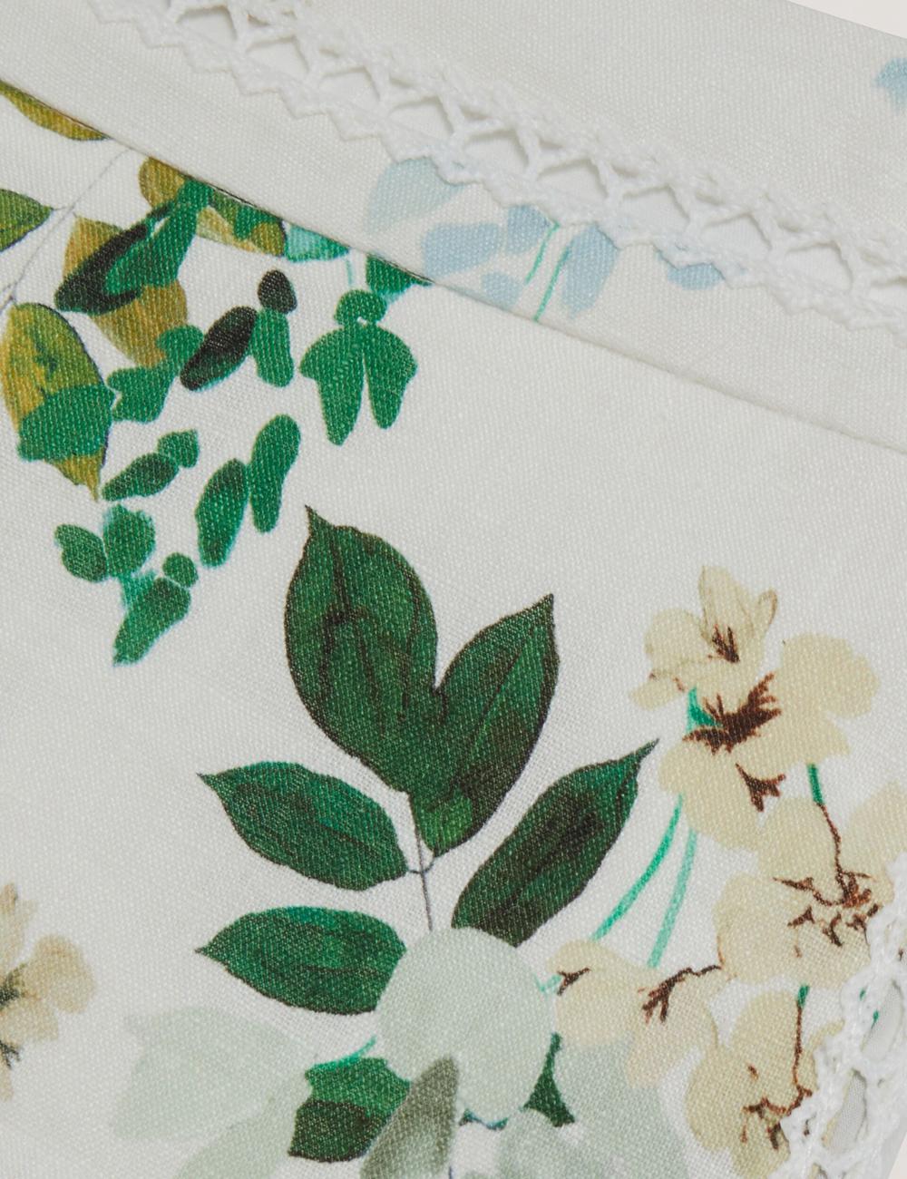 Ted Baker VYLLA - Floral High Waist Linen With Trim Detail ショートパンツ レディース 白 | Japan  MQBK-29081