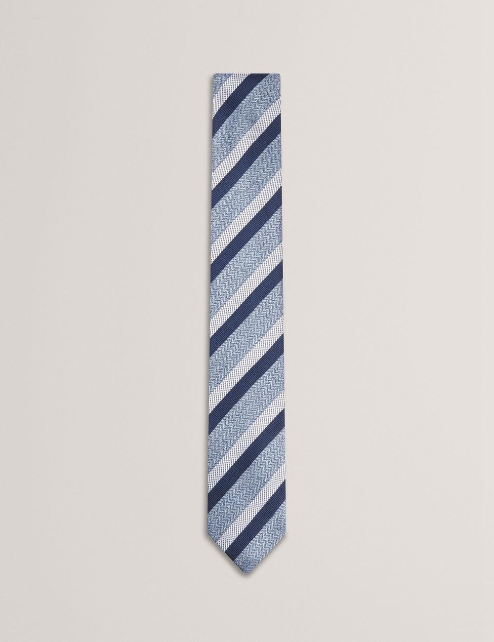 Ted Baker WEISMUL - Textured Mixed Stripe Silk ネクタイ メンズ ネイビー | Japan  AKTP-46378
