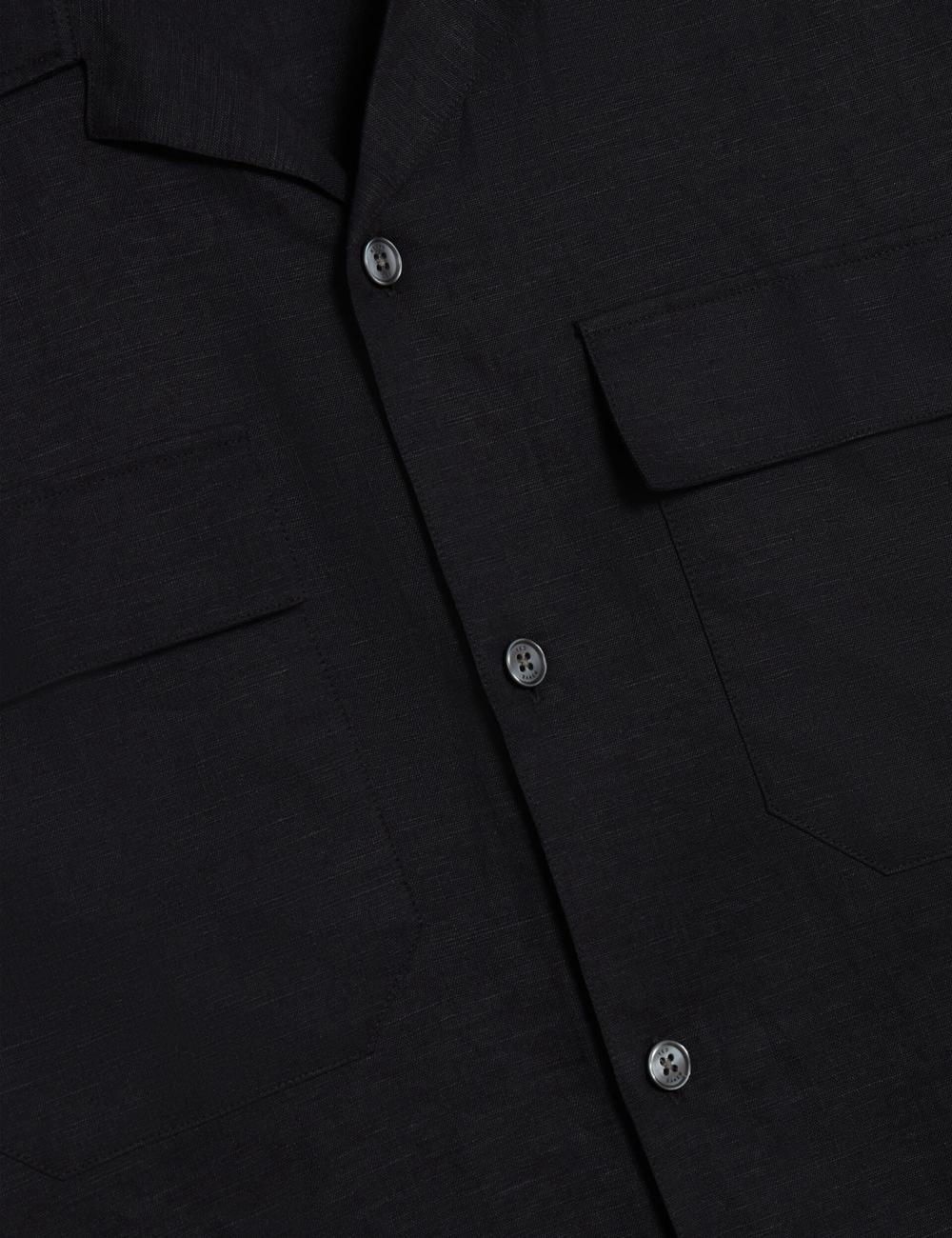 Ted Baker WHETHER - Short Sleeve Regular Fit Double Pocket シャツ メンズ 黒 | Japan  MPAZ-05984