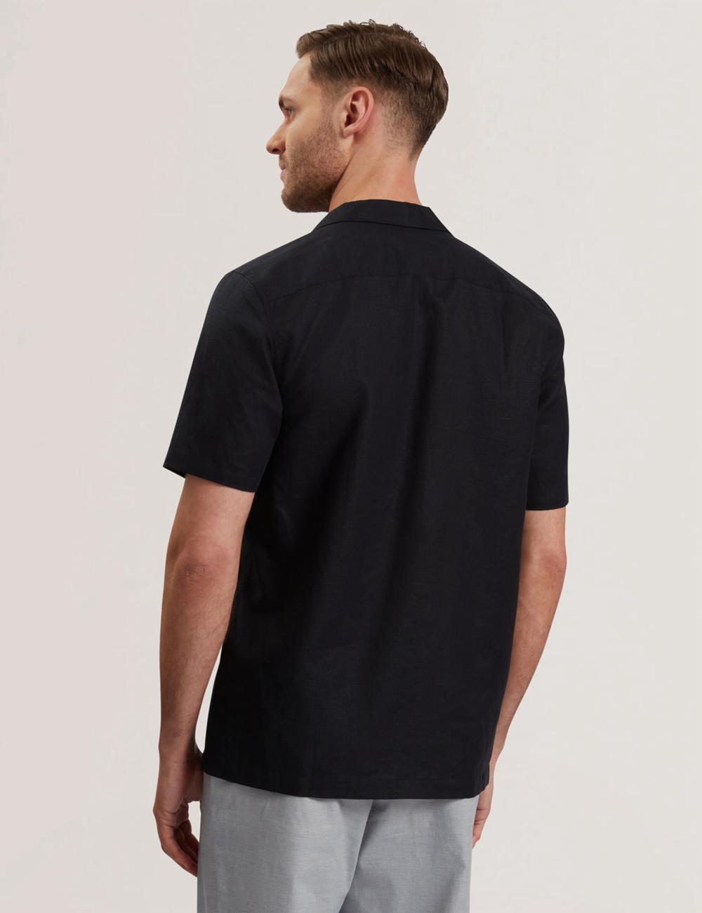 Ted Baker WHETHER - Short Sleeve Regular Fit Double Pocket シャツ メンズ 黒 | Japan  MPAZ-05984