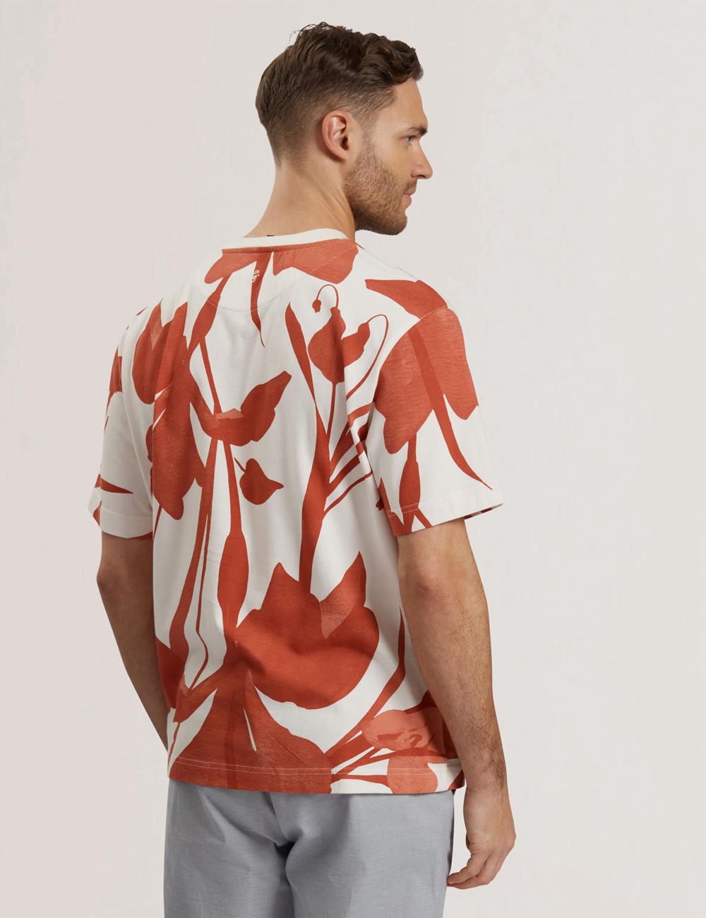 Ted Baker YIANNOS - Floral Print Heavyweight Cotton Tシャツ メンズ 赤 | Japan  CYEP-71506
