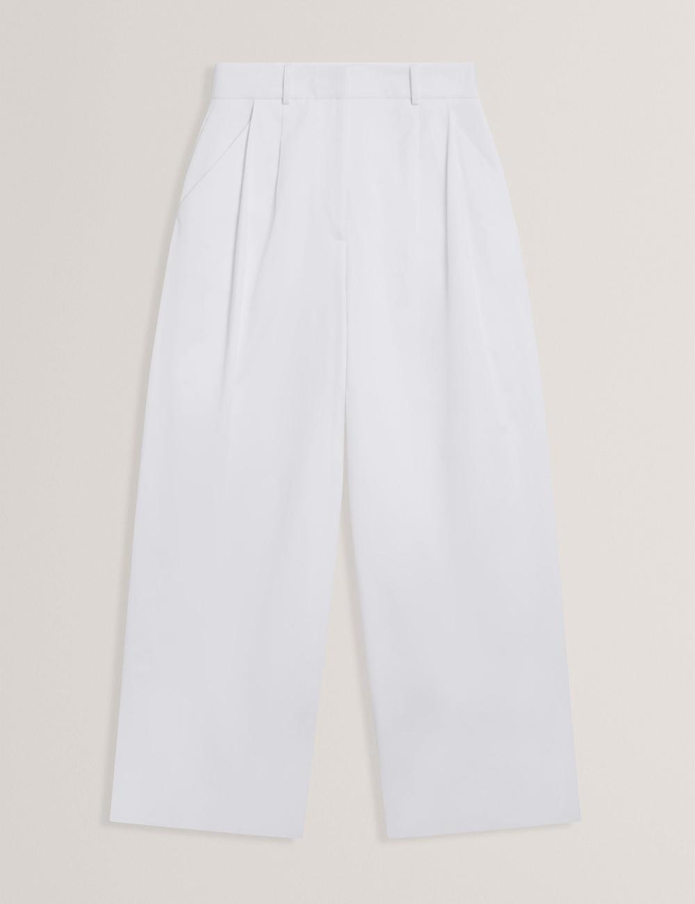 Ted Baker ZOZIA - Pleated High Waist Wide Leg ズボン レディース 白 | Japan  ERMO-52419